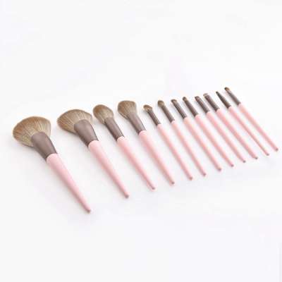 Professional Private Label Pink Wood Handle Cute Cosmetic Wholesale Makeup Brushes