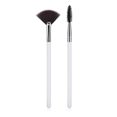 Cheap Factory High Quality Pravite Label 2PCS Synthetic Soft Hair Wood Handle Makeup Brush Set